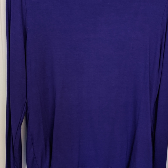 NWOT Joan Vass Purple Plum Drape Top (looks two piece)- Size L - Picture 3 of 8